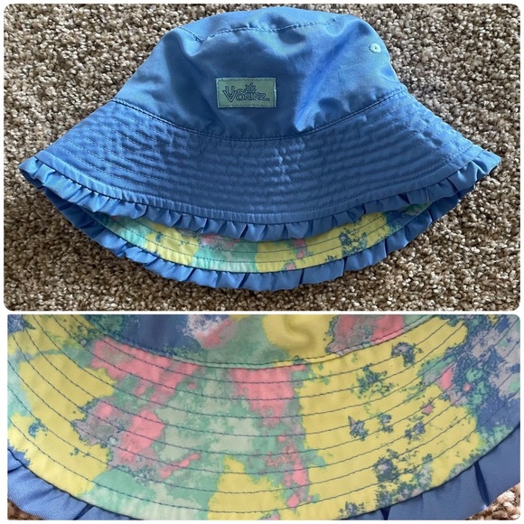 UV Skinz Bucket Hat Toddler Size 5* Blue Tie Dye SPF 50+ Reversible Summer Hat - Picture 1 of 10